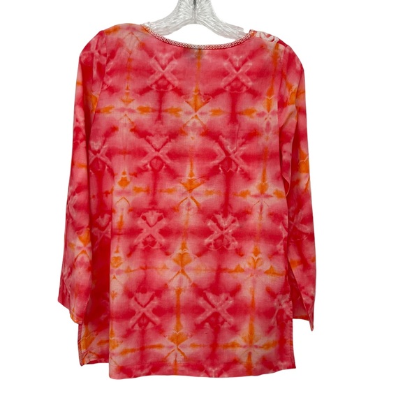 J Jill embroidered tie dye cotton tunic blouse women’s size XS - Picture 2 of 5